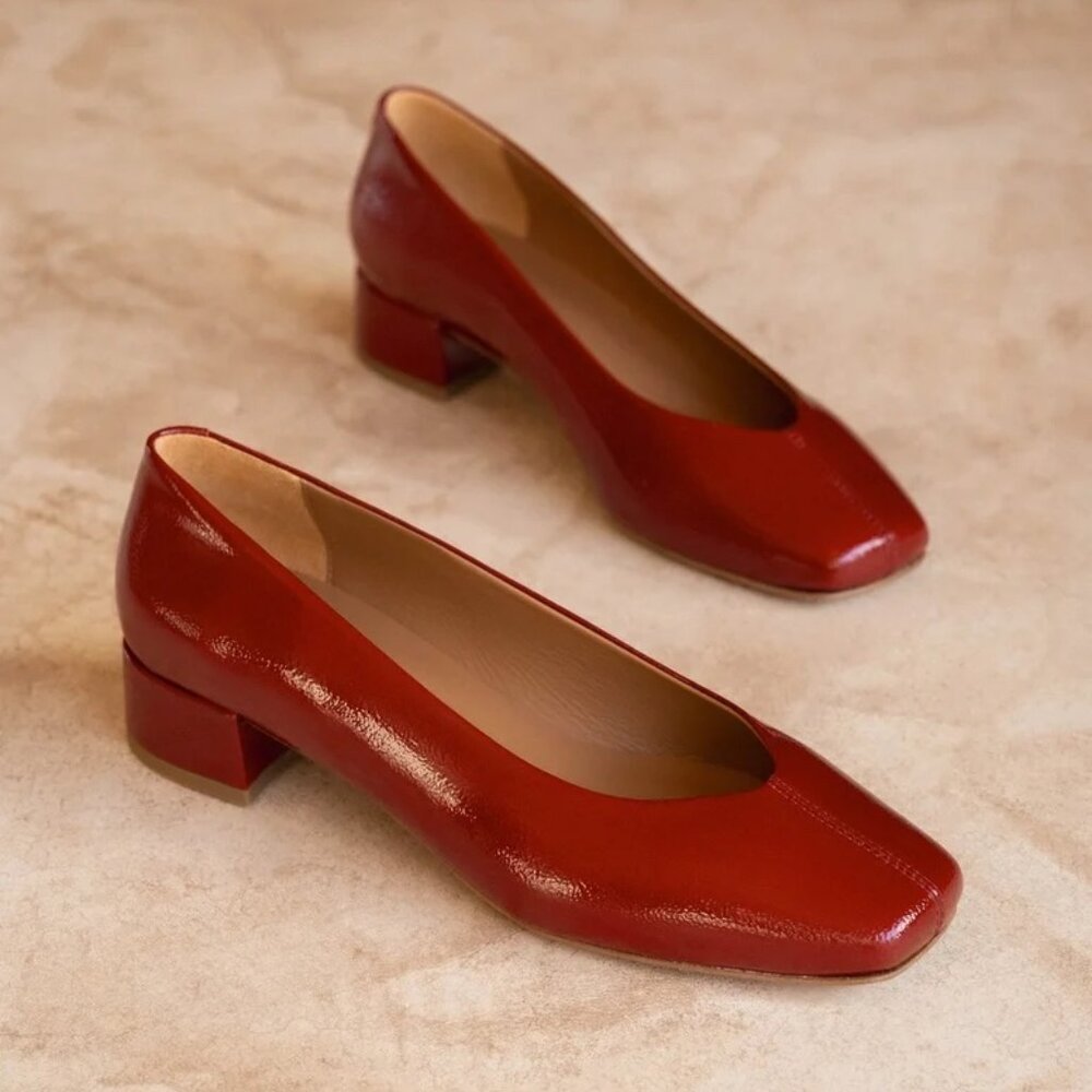 Bobbies Paris Size 40 (9us) Zélie low heel pumps in Cherry Gloss - NEW IN BOX - Picture 4 of 7
